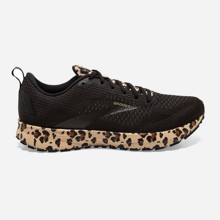 Dámské Silniční Běžecké Boty Brooks Revel 4 Černé /Metal/Leopard/Hnědožlutý (FS6485072)